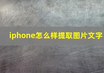 iphone怎么样提取图片文字