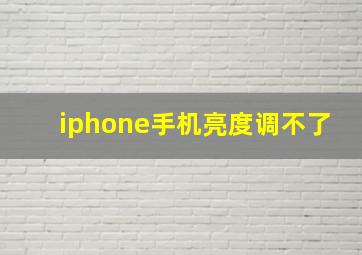 iphone手机亮度调不了