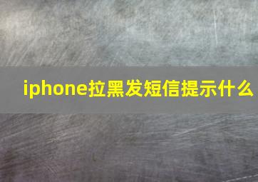 iphone拉黑发短信提示什么