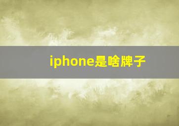 iphone是啥牌子