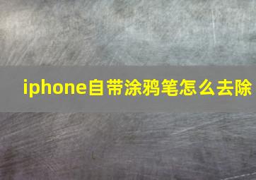 iphone自带涂鸦笔怎么去除