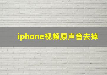 iphone视频原声音去掉