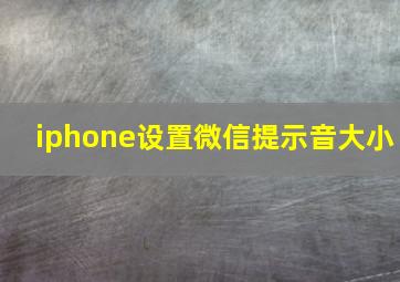 iphone设置微信提示音大小