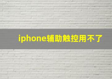 iphone辅助触控用不了