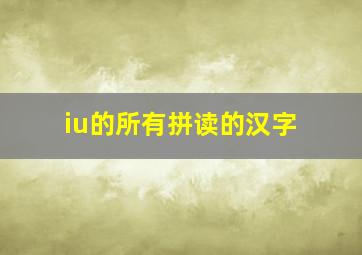 iu的所有拼读的汉字