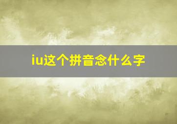 iu这个拼音念什么字