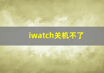 iwatch关机不了