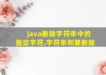 java删除字符串中的指定字符,字符串和要删除