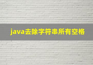 java去除字符串所有空格