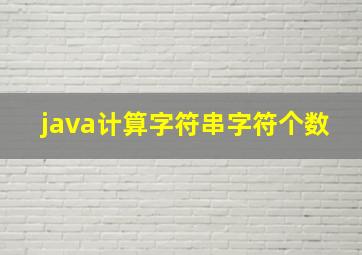 java计算字符串字符个数