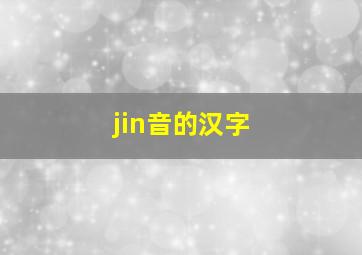 jin音的汉字