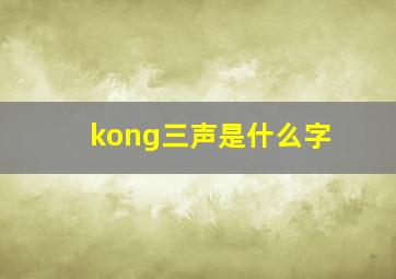 kong三声是什么字