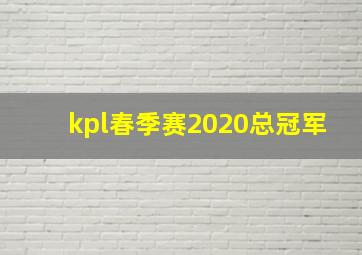 kpl春季赛2020总冠军