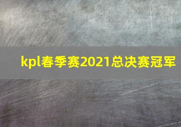 kpl春季赛2021总决赛冠军