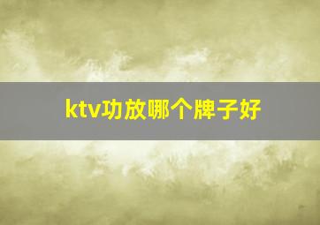 ktv功放哪个牌子好