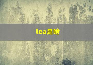 lea是啥