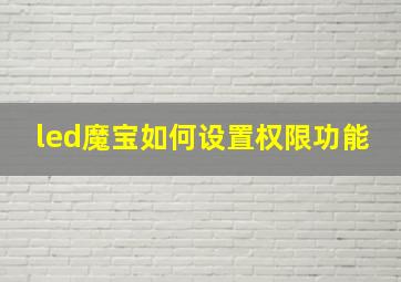 led魔宝如何设置权限功能