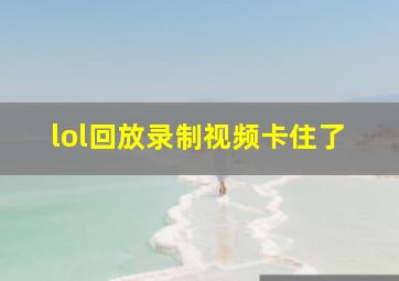 lol回放录制视频卡住了