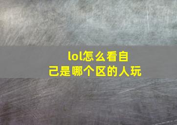 lol怎么看自己是哪个区的人玩