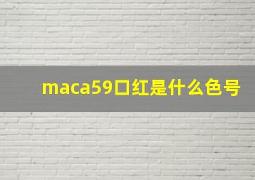 maca59口红是什么色号