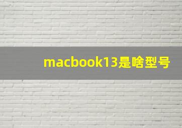 macbook13是啥型号