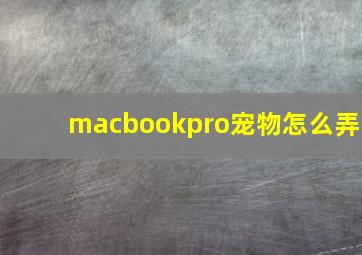 macbookpro宠物怎么弄