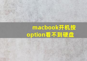 macbook开机按option看不到硬盘