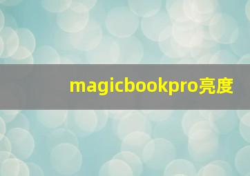 magicbookpro亮度