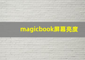 magicbook屏幕亮度