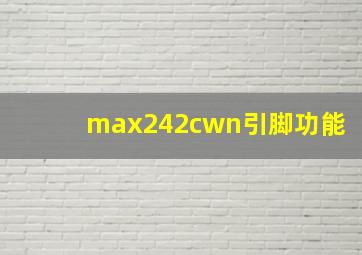 max242cwn引脚功能