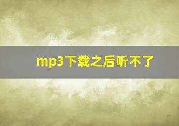 mp3下载之后听不了