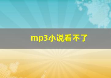 mp3小说看不了