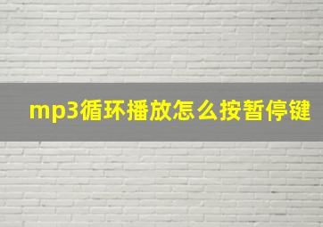 mp3循环播放怎么按暂停键