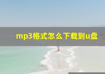 mp3格式怎么下载到u盘