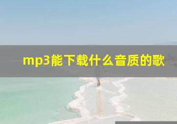 mp3能下载什么音质的歌