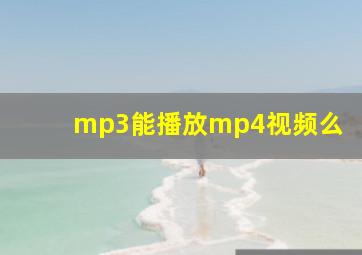 mp3能播放mp4视频么