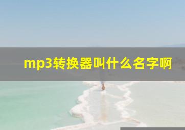 mp3转换器叫什么名字啊