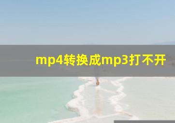 mp4转换成mp3打不开