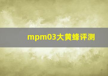 mpm03大黄蜂评测