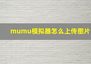 mumu模拟器怎么上传图片