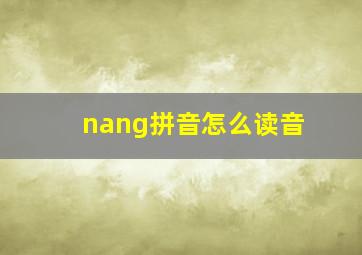 nang拼音怎么读音