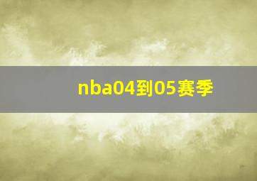 nba04到05赛季