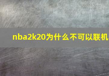 nba2k20为什么不可以联机