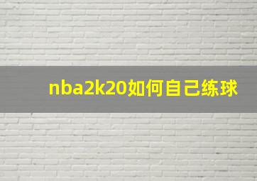 nba2k20如何自己练球