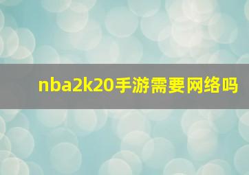 nba2k20手游需要网络吗