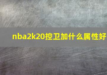 nba2k20控卫加什么属性好