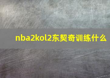 nba2kol2东契奇训练什么