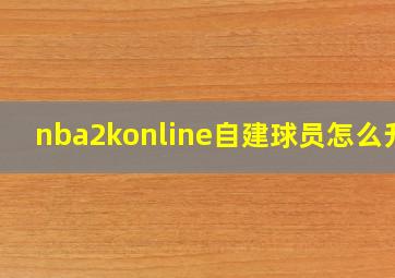 nba2konline自建球员怎么升s