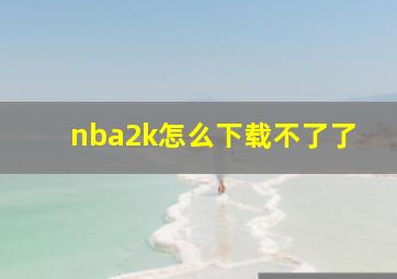 nba2k怎么下载不了了