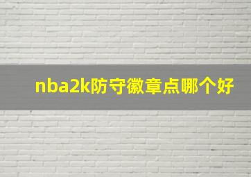 nba2k防守徽章点哪个好